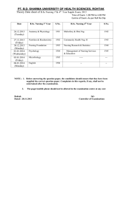 Date Sheet - PGIMS, Rohtak