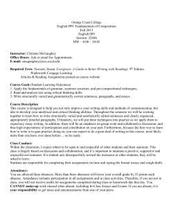 English 099 - Orange Coast College