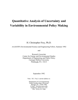 Quantitative Analysis of Uncertainty and Variability in Environmental