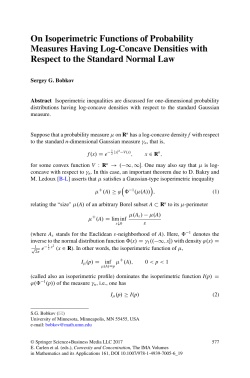 On Isoperimetric Functions of Probability Measures - Math-UMN