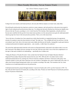 More Faculty Diversity, Not on Tenure Track