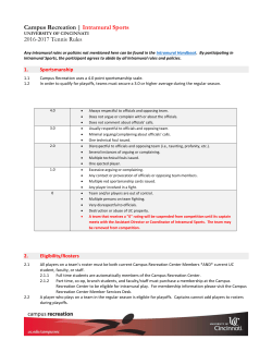 Intramural Sports 2016-2017 Tennis Rules