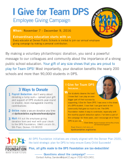 I Give for Team DPS - Denver Public Schools Foundation