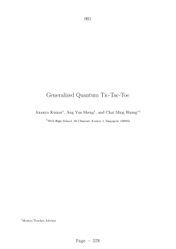 Generalized Quantum Tic-Tac-Toe