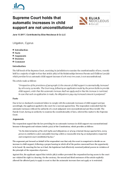 Supreme Court holds that automatic increases in child support are