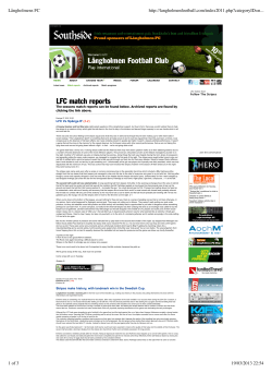 Match reports season 2012