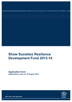 Show Societies Resilience Development Fund 2013