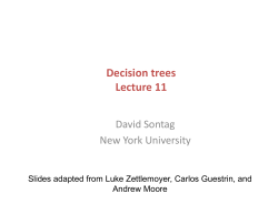Decision trees Lecture 11