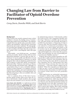 Changing Law from Barrier to Facilitator of Opioid Overdose