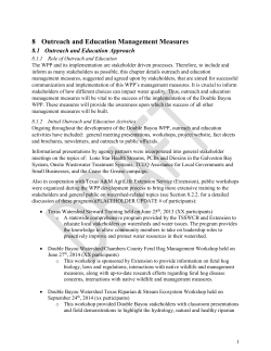 Stakeholder Recommended Outreach and Education Management