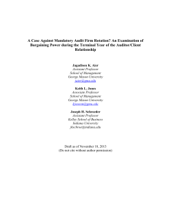 A Case Against Mandatory Audit Firm Rotation?