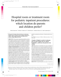 Hospital room or treatment room for pediatric inpatient