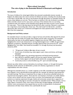 school, less play? The role of play in the Extended