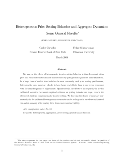 Heterogeneous Price Setting Behavior and Aggregate Dynamics
