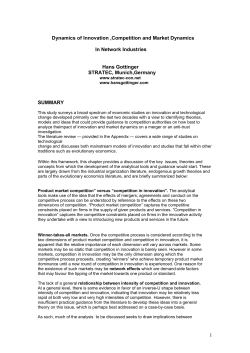 Product market competition&rdquo; versus &ldquo;competition in innovation&rdquo;