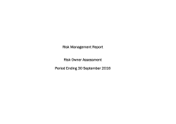 Risk Management Report Risk Owner Assessment Period Ending