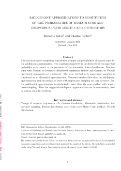 SADDLEPOINT APPROXIMATIONS TO SENSITIVITIES OF