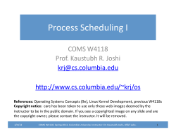 Process Scheduling I