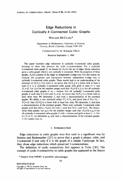 Edge Reductions in Cyclically k-Connected Cubic