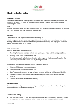 Health and safety policy