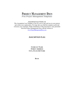 Assumption Log Template - Project Management Templates