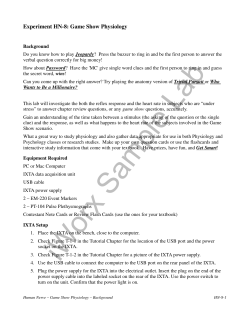 Game Show Physiology