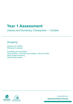 Year 1 Assessment: Literacy and Numeracy Checkpoints * October
