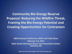 Feb 3 &ndash; Community Bio-Energy Reserve Component