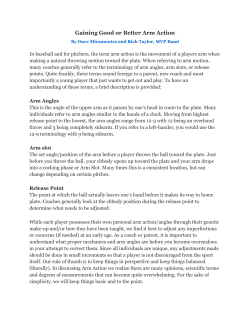 Gaining Good or Better Arm Action