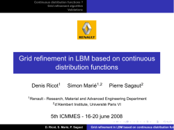 Grid refinement in LBM based on continuous distribution functions