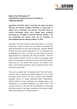 Saturn Tech-Talk goes TV: Tech-Nick to be given his own TV show on