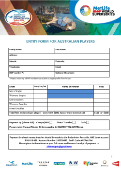 entry form for australian players - Official 2017 Australian Badminton