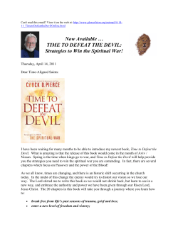 Now Available &hellip; TIME TO DEFEAT THE DEVIL: Strategies to Win