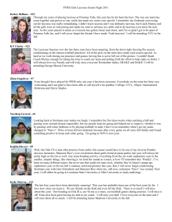 PFHS Girls Lacrosse Senior Night 2011