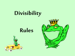Divisibility - Study Hall Educational Foundation