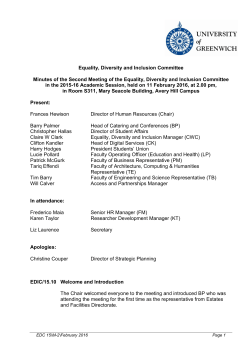 Equality, Diversity and Inclusion Committee Minutes of the Second