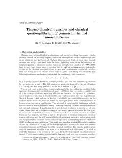 Thermo-chemical dynamics and chemical quasi
