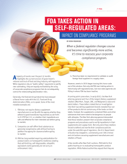 fda takes action in self-regulated areas