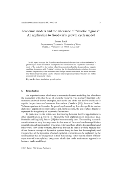 Economic models and the relevance of &ldquo;chaotic regions&rdquo;: An