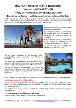 HALIFAX HARRIERS TRIP TO BENIDORM 10K and HALF