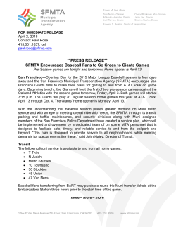 **PRESS RELEASE** SFMTA Encourages Baseball Fans to Go