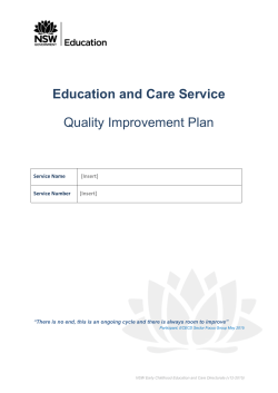 Quality Improvement Plan - NSW Department of Education