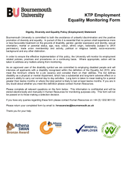 Equality Monitoring Form