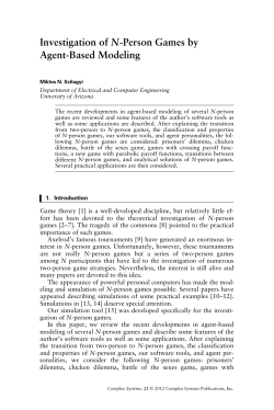 Investigation of N-Person Games by Agent