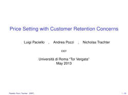Price Setting with Customer Retention Concerns