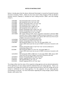 NOTICE OF MATERIAL EVENT Notice is hereby given that the