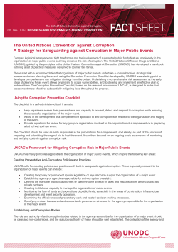 A Strategy for Safeguarding against Corruption in Major Public Events