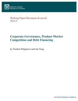 Corporate Governance, Product Market Competition and Debt