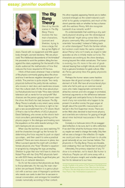 The Big Bang Theory essay: jennifer ouellette