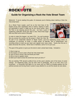 Guide for Organizing a Rock the Vote Street Team